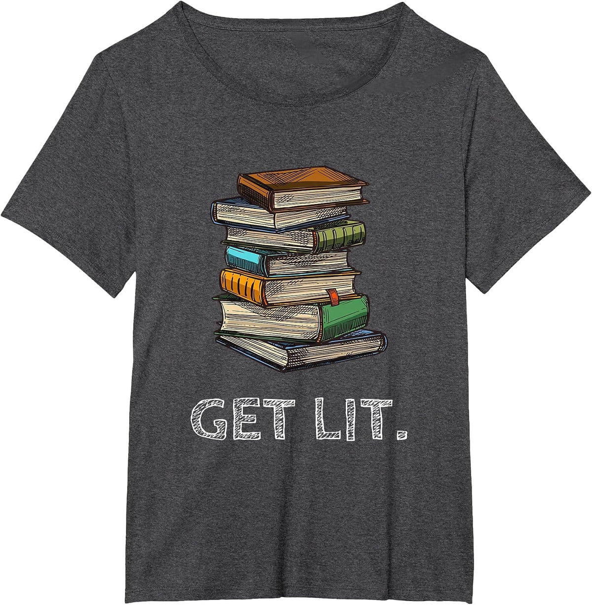 Get Lit Book Funny Book Lover Meme Reading Books Bookworm T-Shirt - Dark Heather Grey