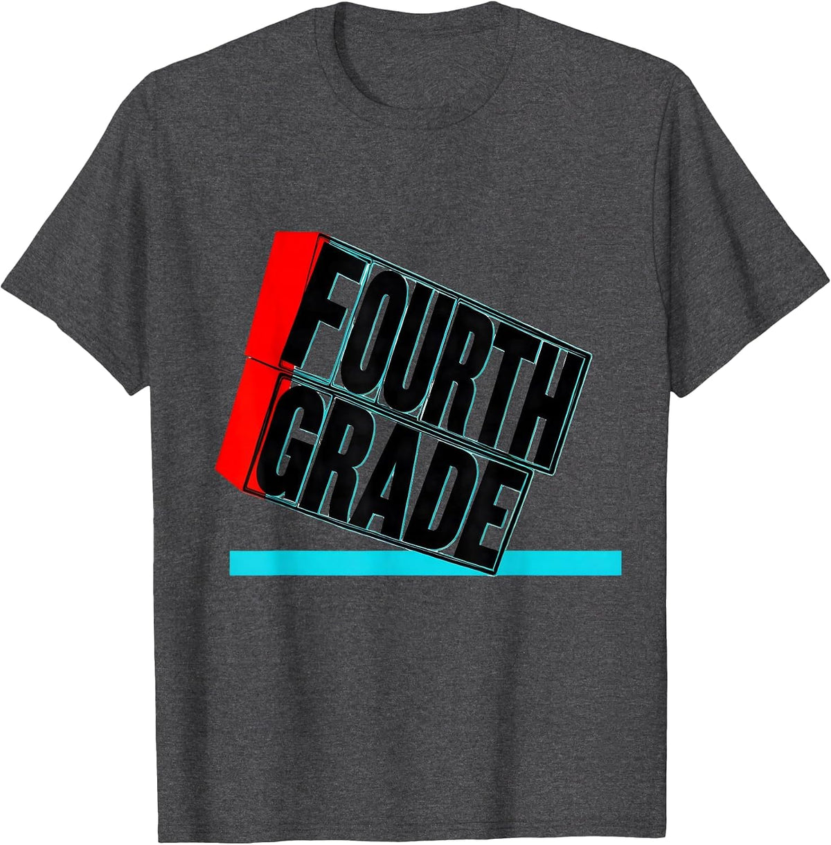 Men's Fourth Grade Retro Teacher Student Back To School T-Shirt - Dark Heather Grey