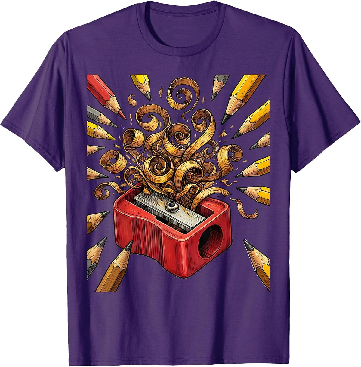 Men's 5th Grade Teacher Pencil Sharpener Graphic T-Shirt - Purple