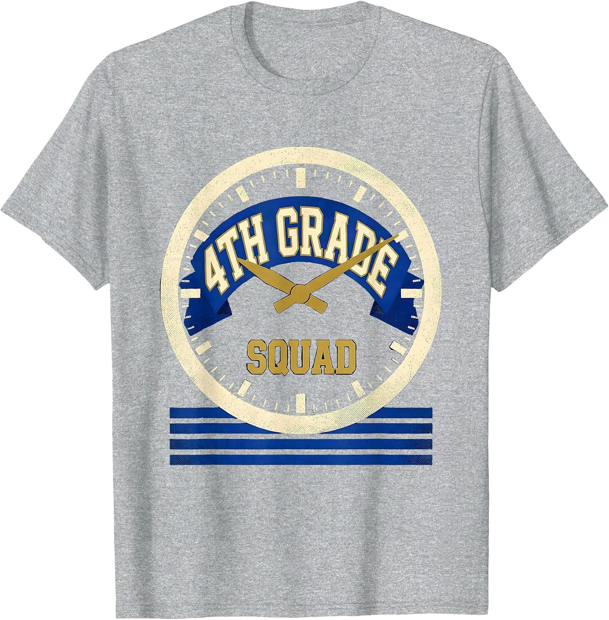 Men's 4th Grade Squad Sports Teacher Back To School Crew T-Shirt - Heather Grey