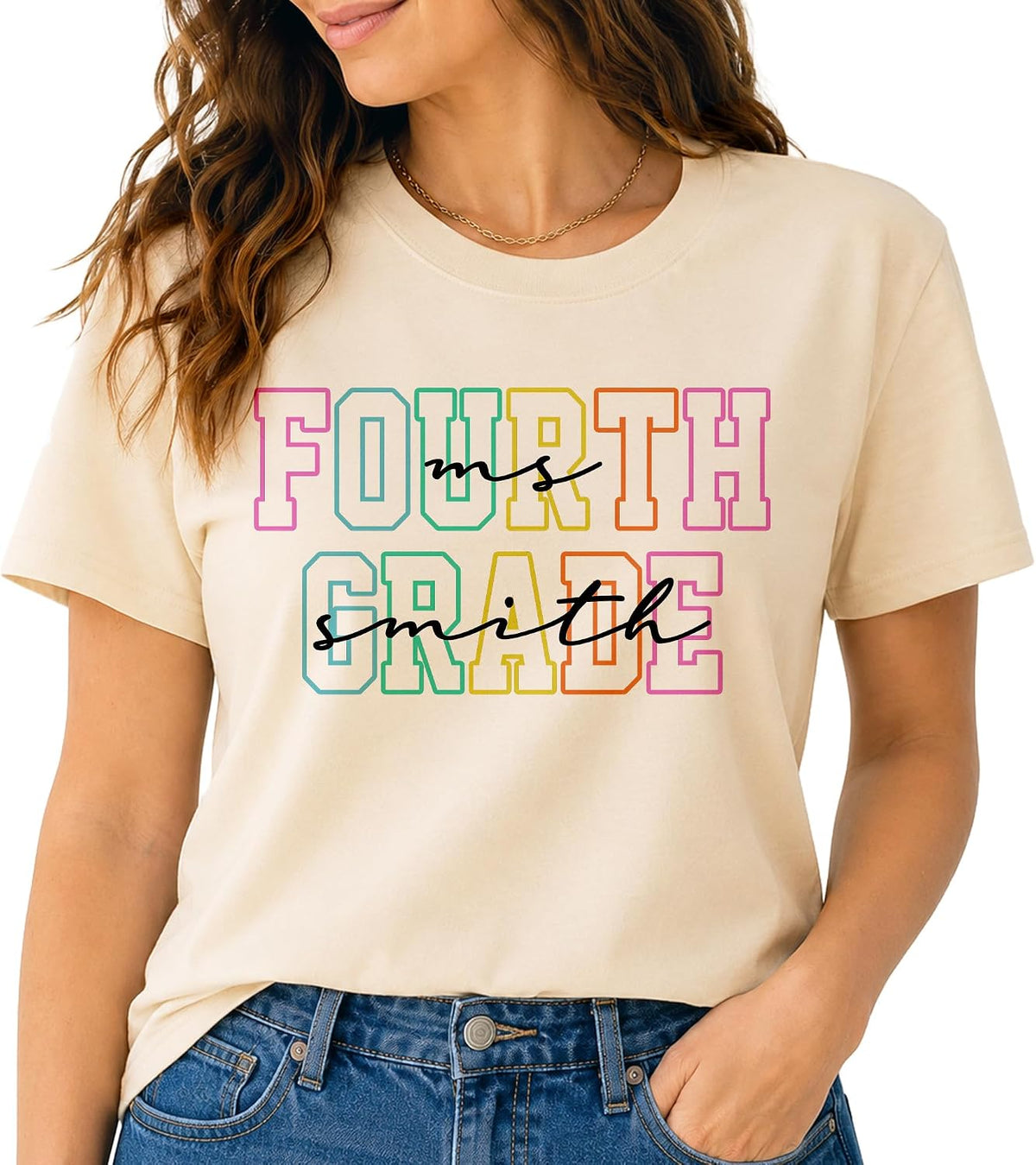 Personalized Teacher Shirt - Name T-Shirt for Pre-K, Kindergarten, Elementary, Music, Art, First and Second Grade Teachers -