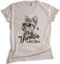 EVERTREE CLOTHING Yorkie Mom V-Neck T-Shirt, Unisex Women's Shirt, Yorkshire Terrier, Yorkie Owner, Best Dog Mom Gift -