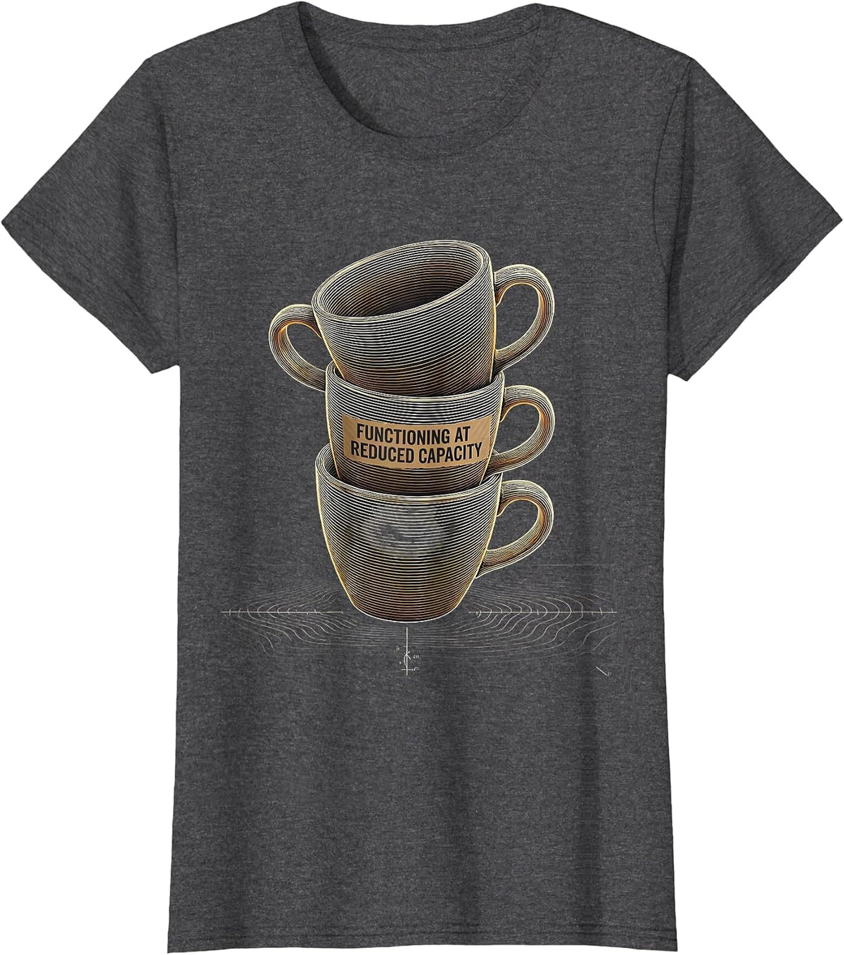 Women's Functioning At Reduced Capacity Sarcastic Mental Health T-Shirt - Dark Heather Grey
