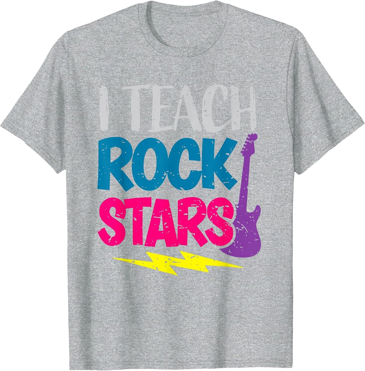 I Teach Rockstars Tee Orchestra Music Teacher Back to School T-Shirt - Heather Grey