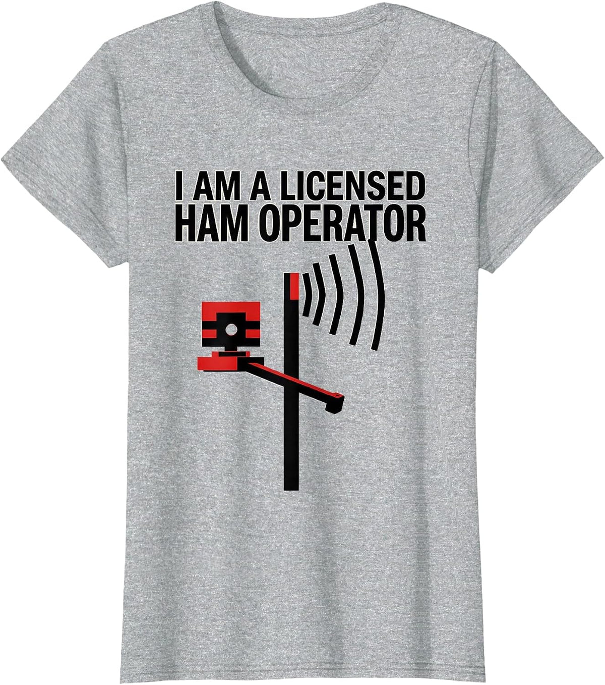Women's I Am A Licensed Ham Operator Bauhaus Modernist Ham Radio T-Shirt - Heather Grey