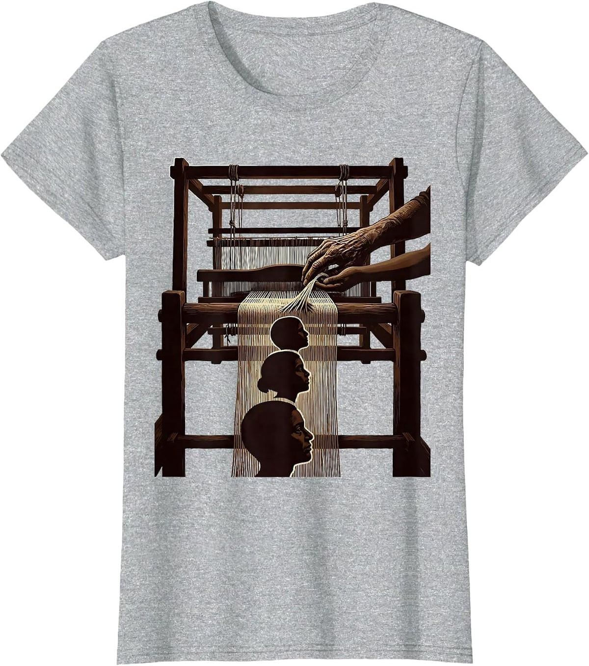 Women's Ancestral Hands Woven Heritage Black History Month Pride T-Shirt - Heather Grey