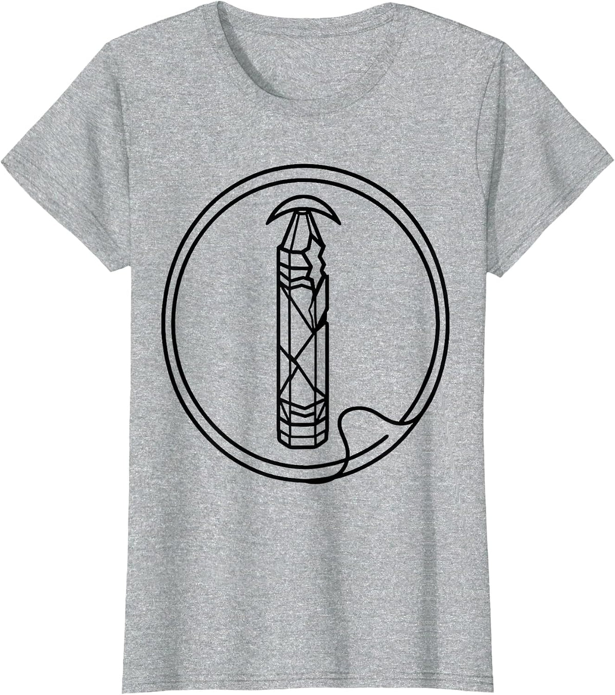 Women's Broken Crayon Line Art Mental Health Awareness Support T-Shirt - Heather Grey