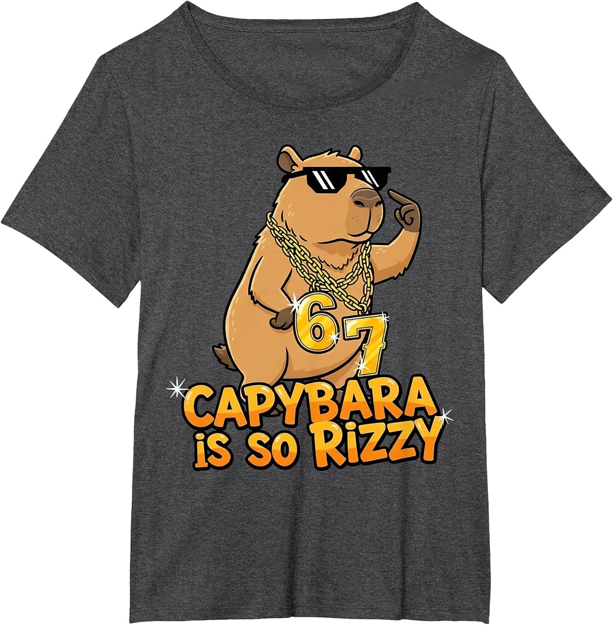 Funny Capybara is So Rizzy Meme 67 T-Shirt - Dark Heather Grey