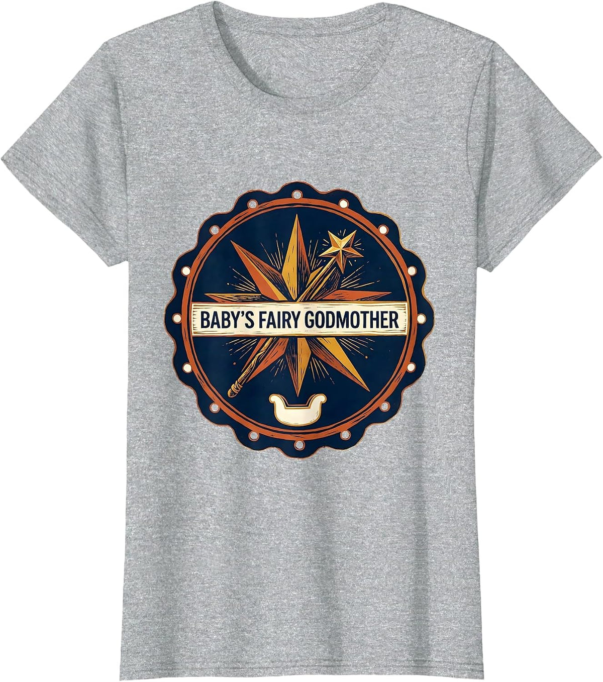 Baby's Fairy Godmother Whimsical Humor New Baby Gift T-Shirt - Heather Grey