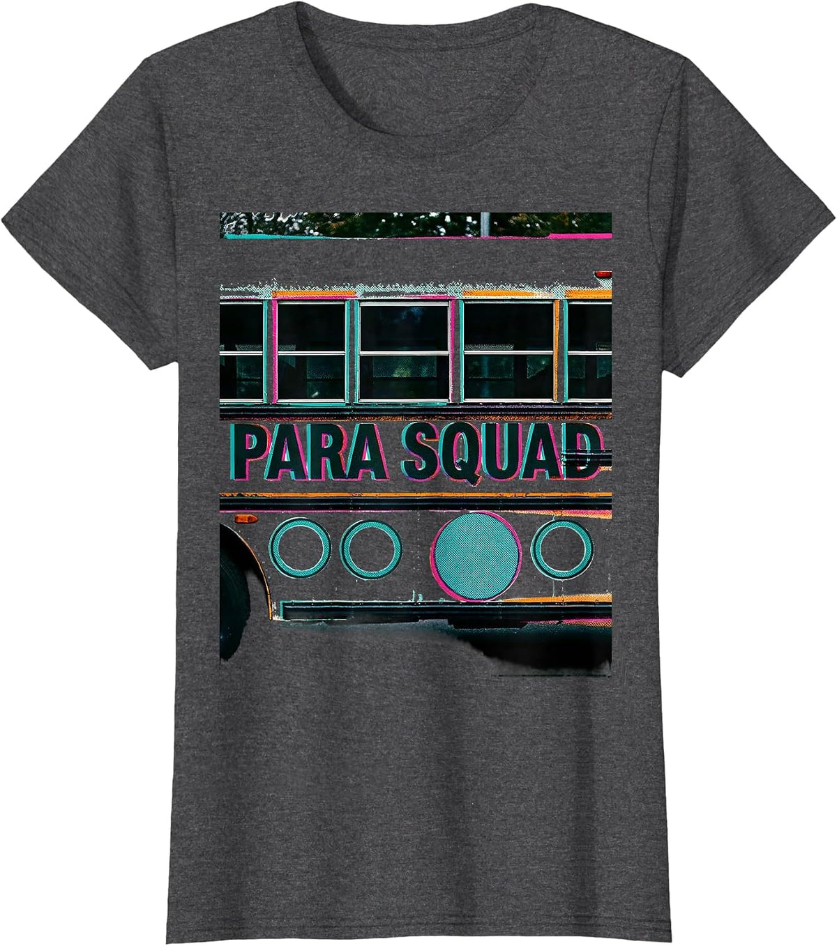 Women's Para Squad Risograph Paraprofessional Teacher Appreciation T-Shirt - Dark Heather Grey