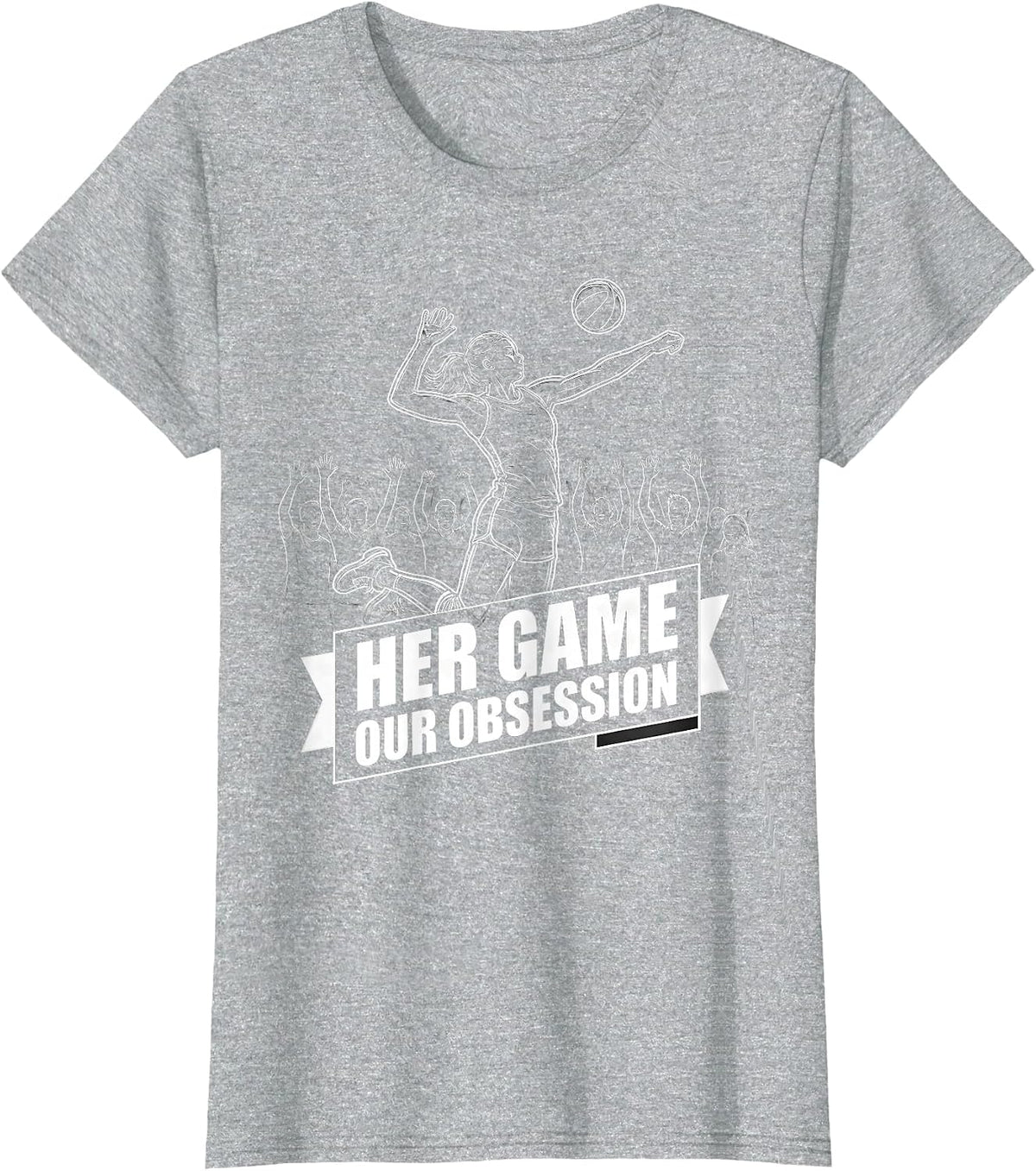 Her Game Our Obsession Sports Fan Design T-Shirt - Heather Grey