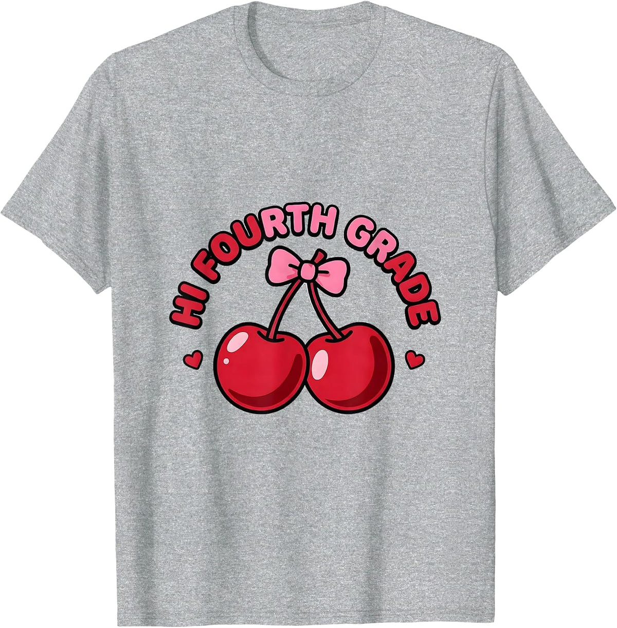 Men's Hi Fourth Grade Leopard Teacher Back To School Girls T-Shirt - Heather Grey