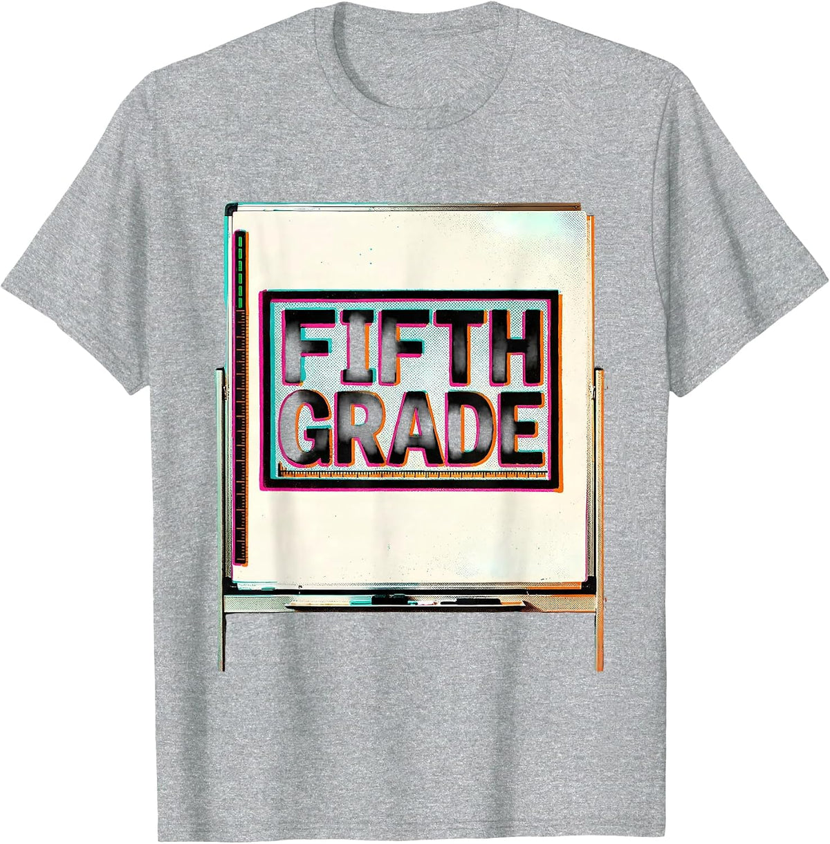 Men's Fifth Grade Retro Teacher Back To School T-Shirt - Heather Grey