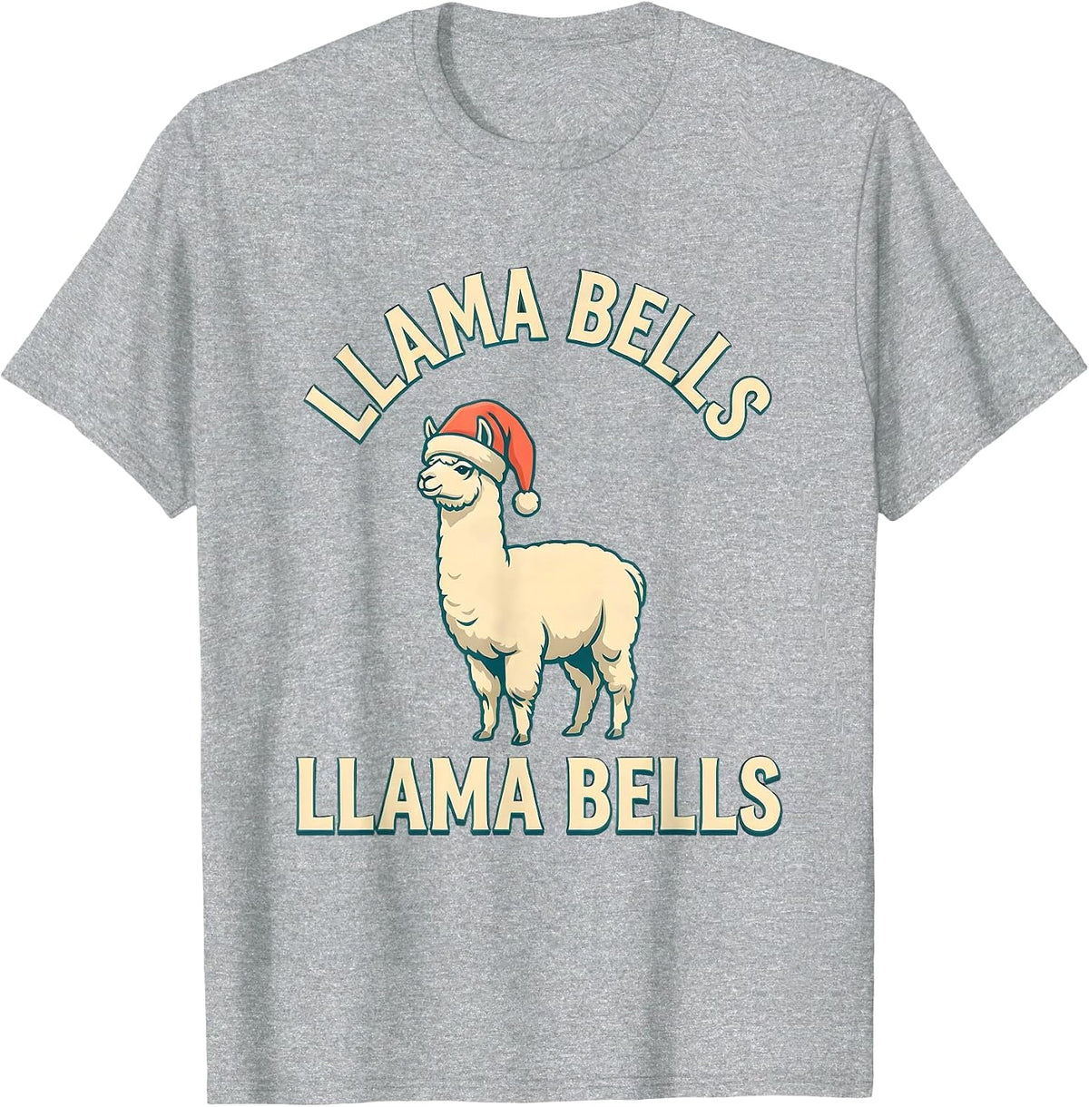 Men's Llama Bells Llama Bells Funny Llama Lover Christmas T-Shirt - Heather Grey