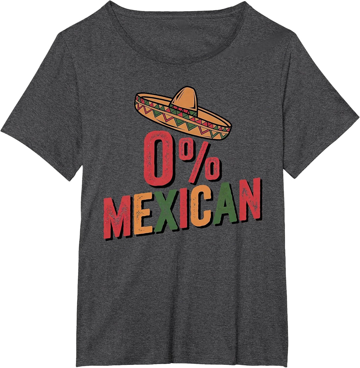0% Mexican Cinco De Mayo Fiesta Sombrero Percent Funny T-Shirt - Dark Heather Grey