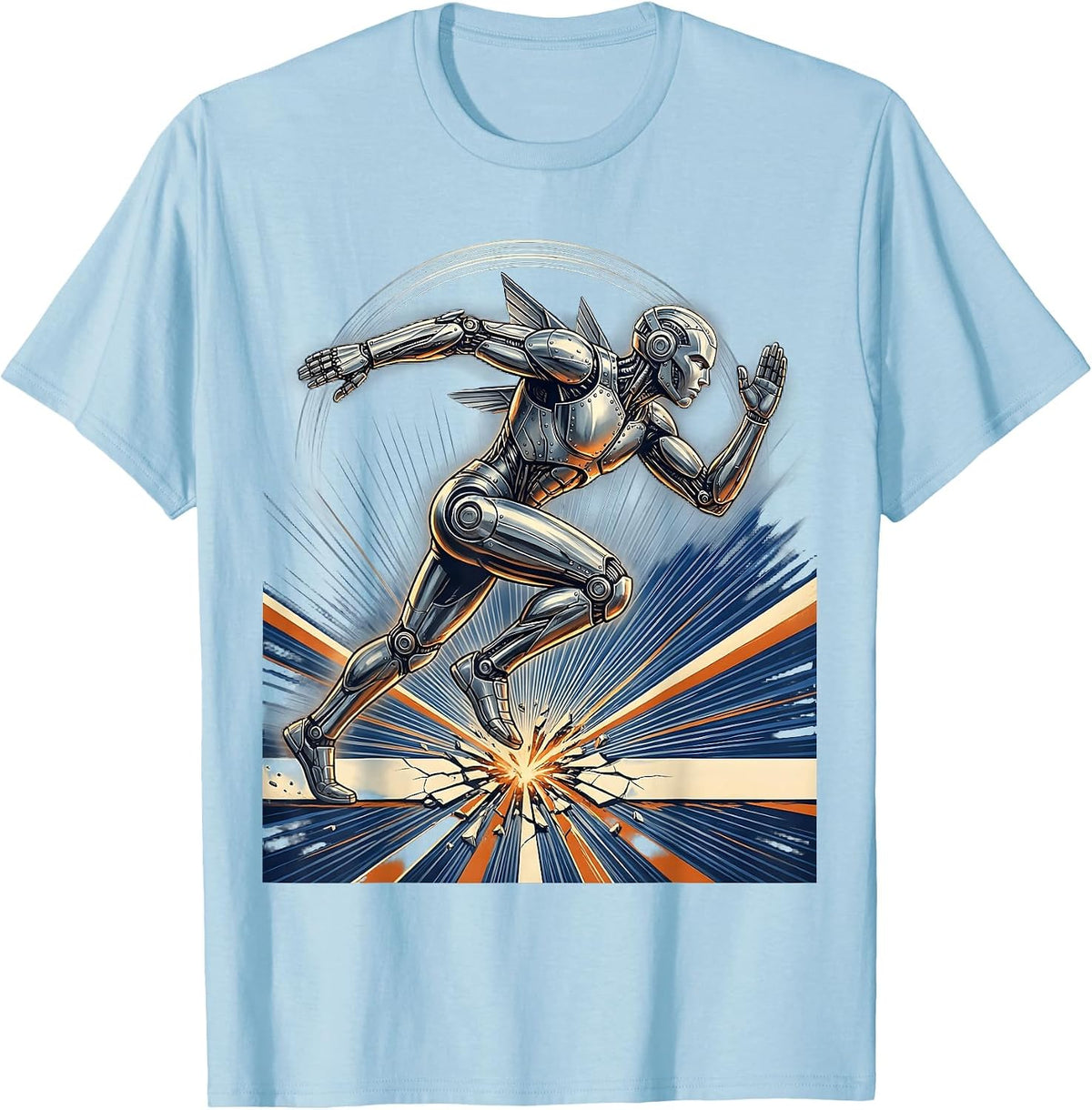 Men's Godspeed Sprinter Finish Line Burst Design T-Shirt - Baby Blue