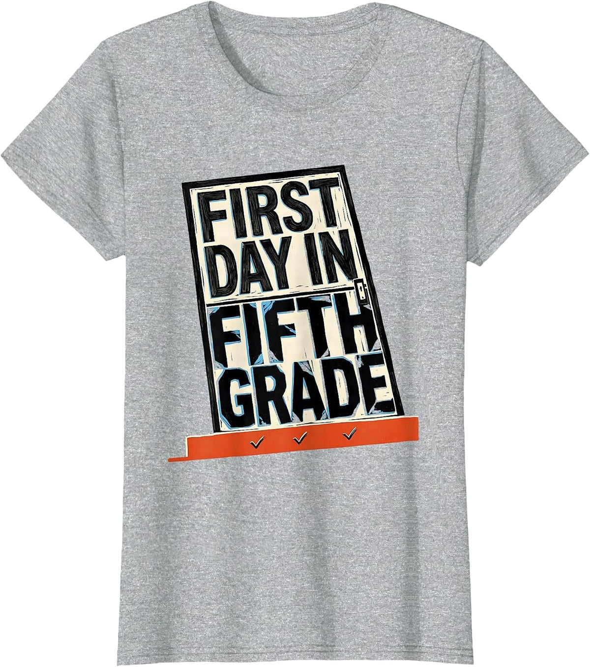 First Day In Fifth Grade Retro Groovy Fifth Grade Teacher T-Shirt - Heather Grey