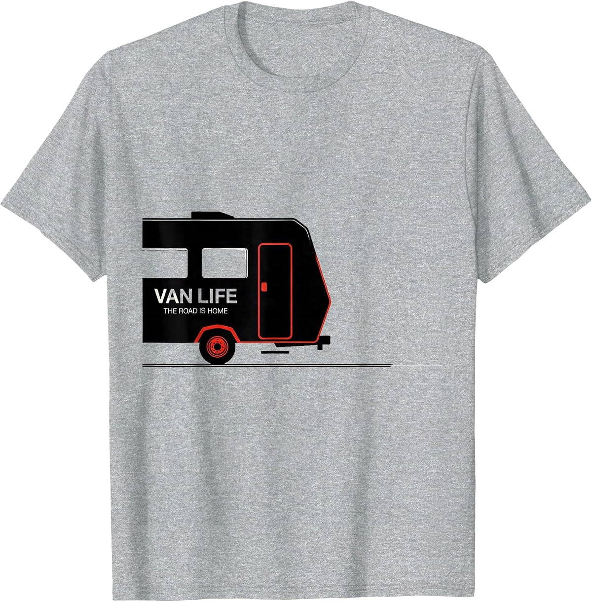 Men's Van Life The Road Is Home Retro Camper Nomad Pride T-Shirt - Heather Grey