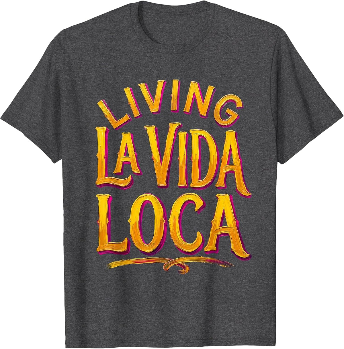 Cinco de Mayo Living La Vida Loca Fiesta Design T-Shirt - Dark Heather Grey