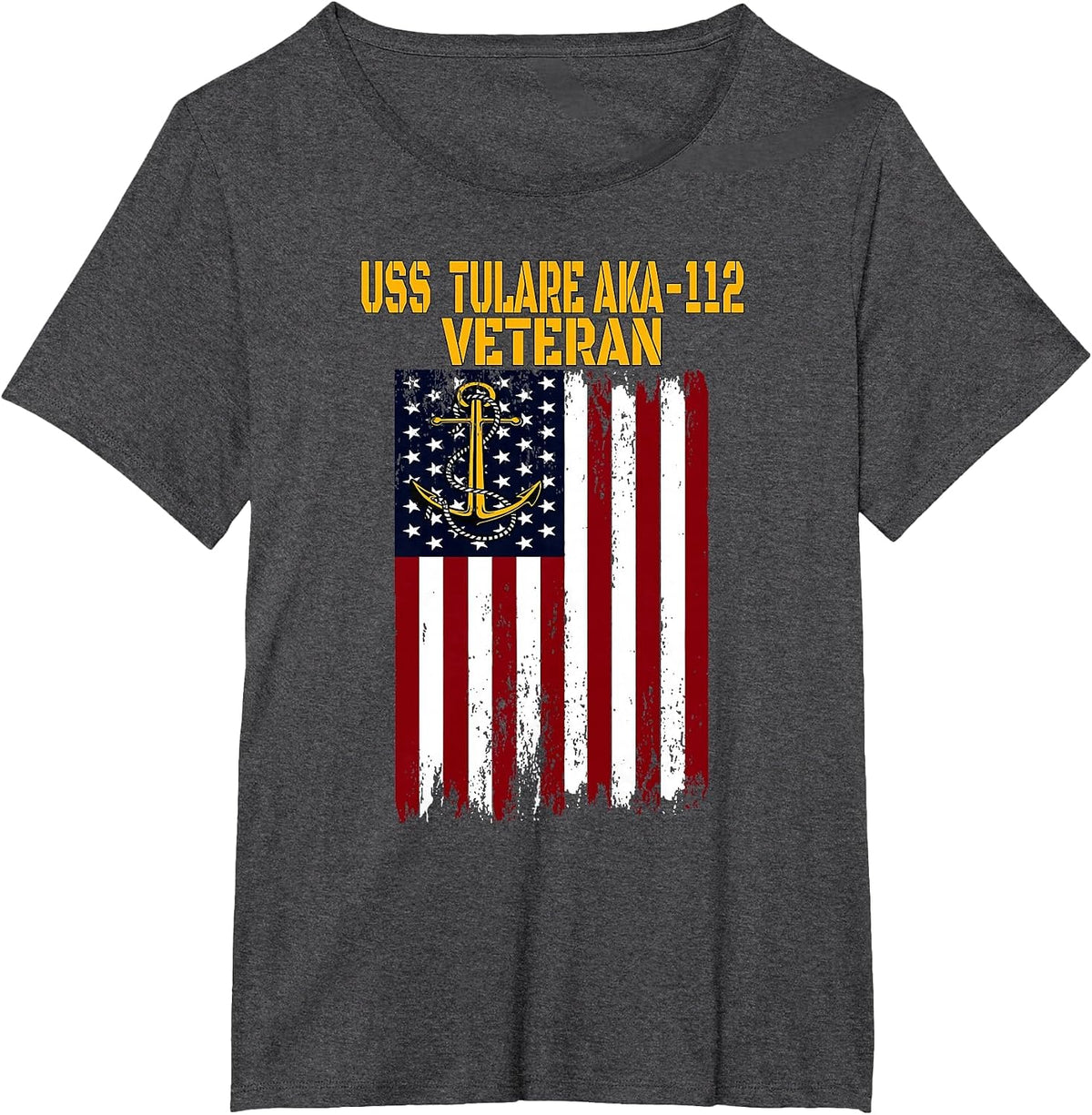 USS Tulare AKA-112 LKA-112 Amphibious Cargo Ship Veteran Day T-Shirt - Dark Heather Grey