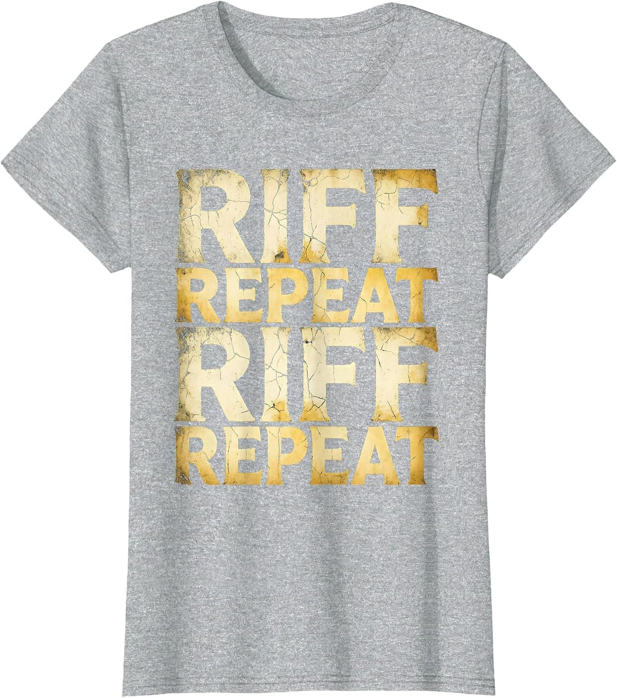 Riff Repeat Riff Repeat Guitar Music Design T-Shirt - Heather Grey