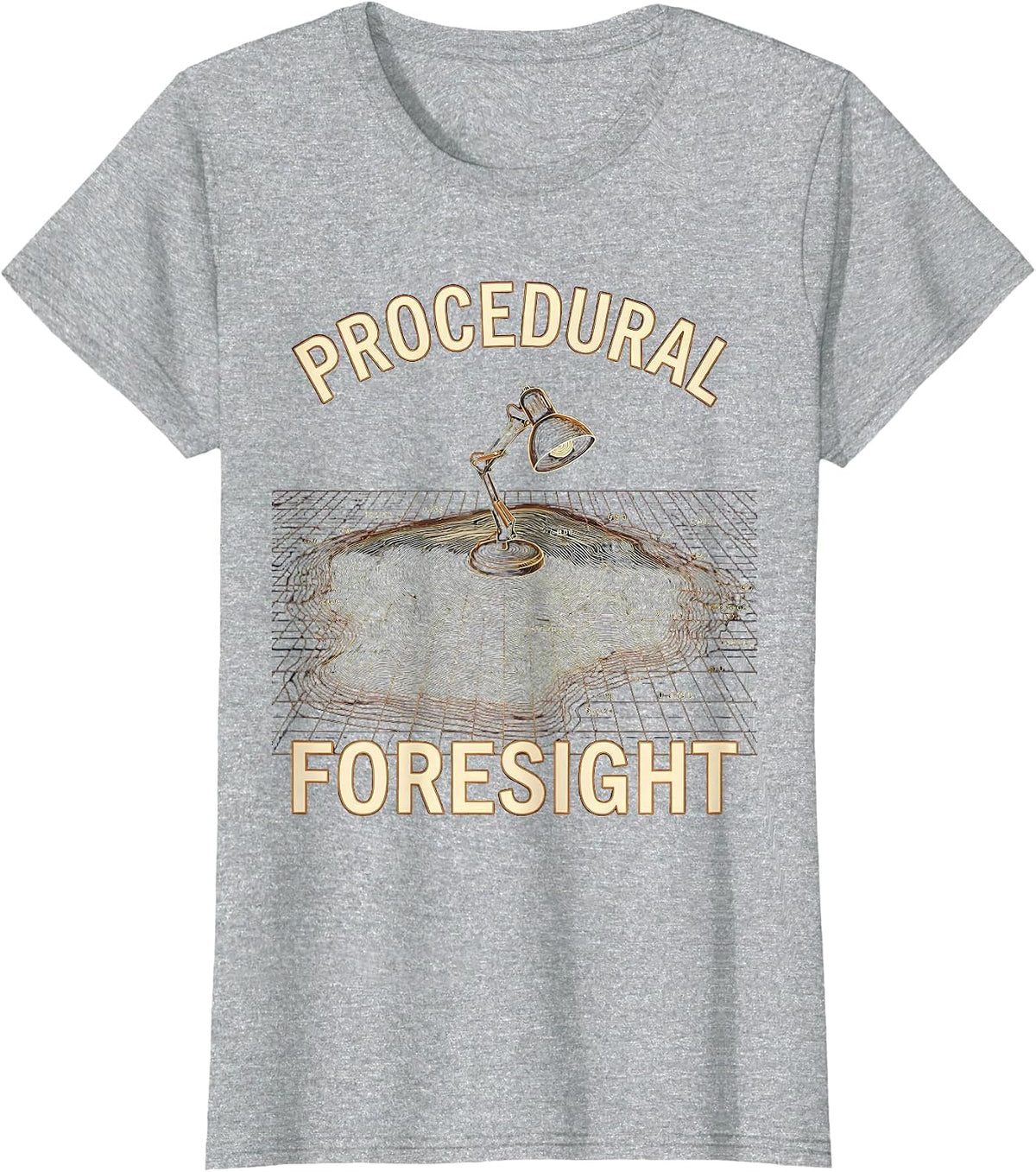 Procedural Foresight Topographic Contour Funny English T-Shirt - Heather Grey