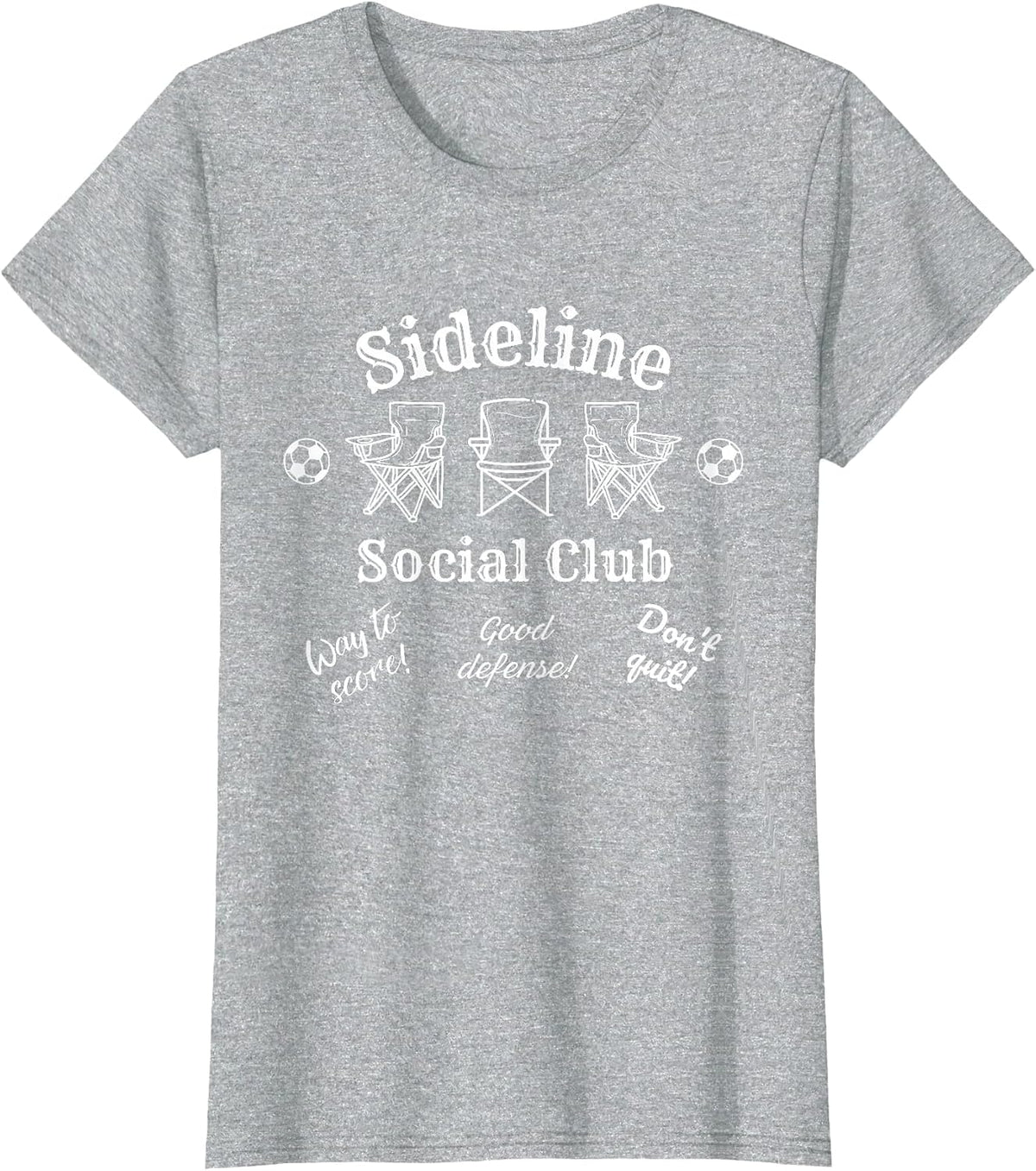 Sideline Social Club Soccer Parents Mom Dad Fans Match Day T-Shirt - Heather Grey