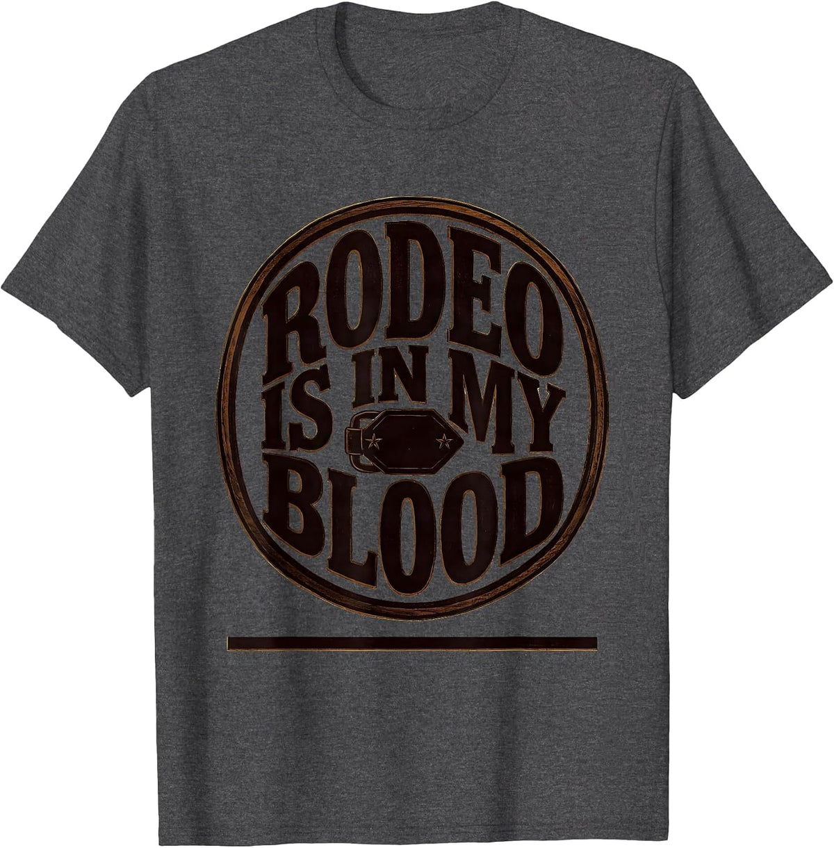 Rodeo Is In My Blood Western Cowgirl Country Pride T-Shirt - Dark Heather Grey