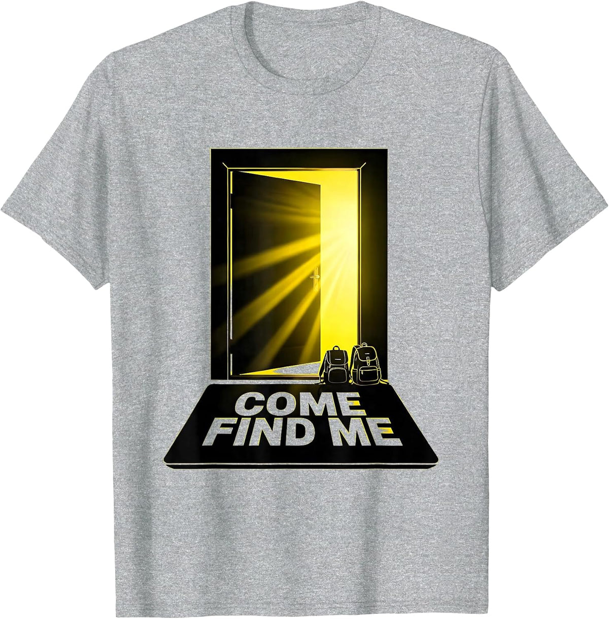 Men's Come Find Me Bold Stencil School Counselor Student Support T-Shirt - Heather Grey