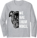 Man Woman Love Pitbull/We are Their Voice Long Sleeve T-Shirt - Adult Unisex Heather Grey