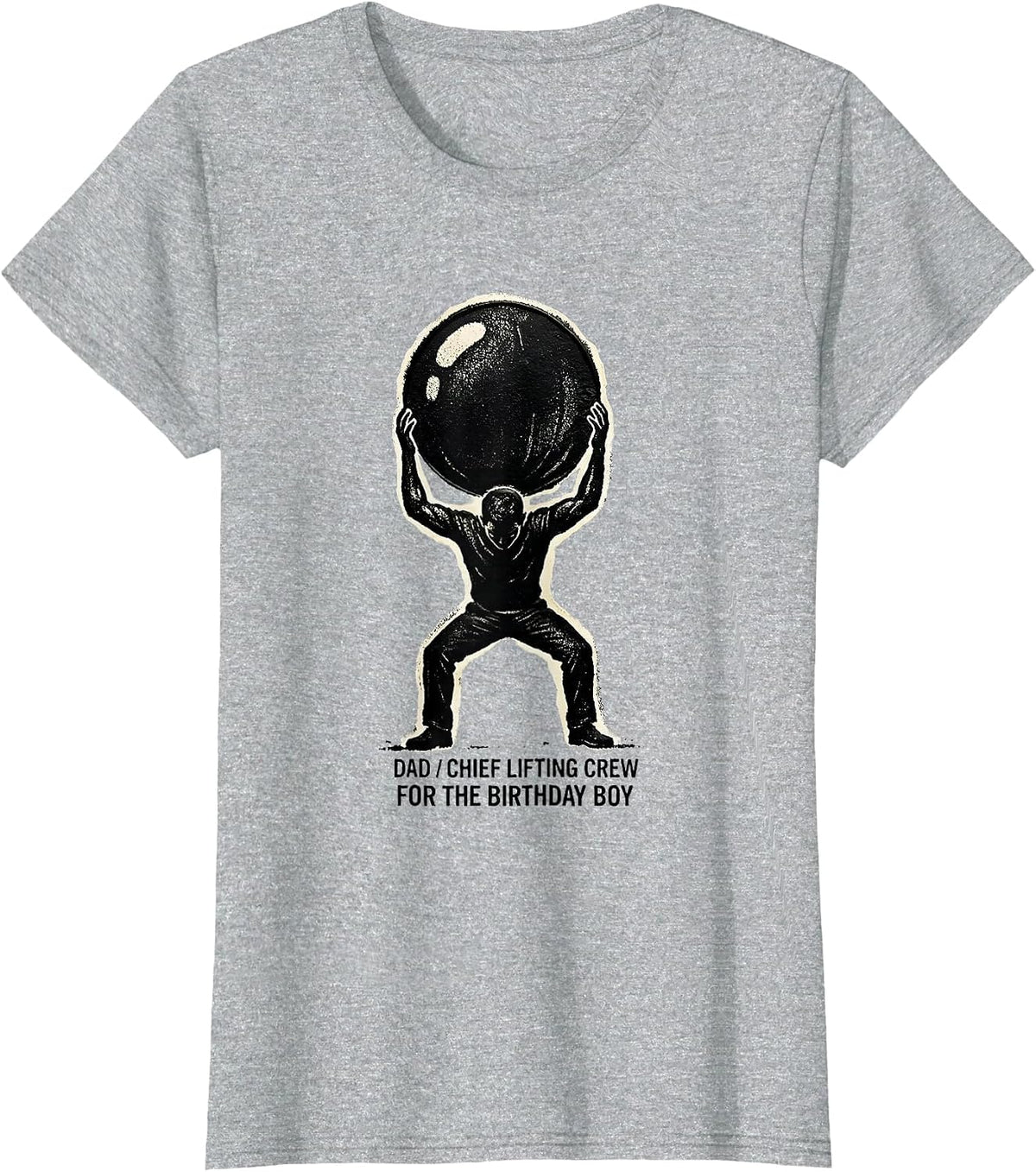 Dad Chief Lifting Crew For The Birthday Boy Family T-Shirt - Heather Grey