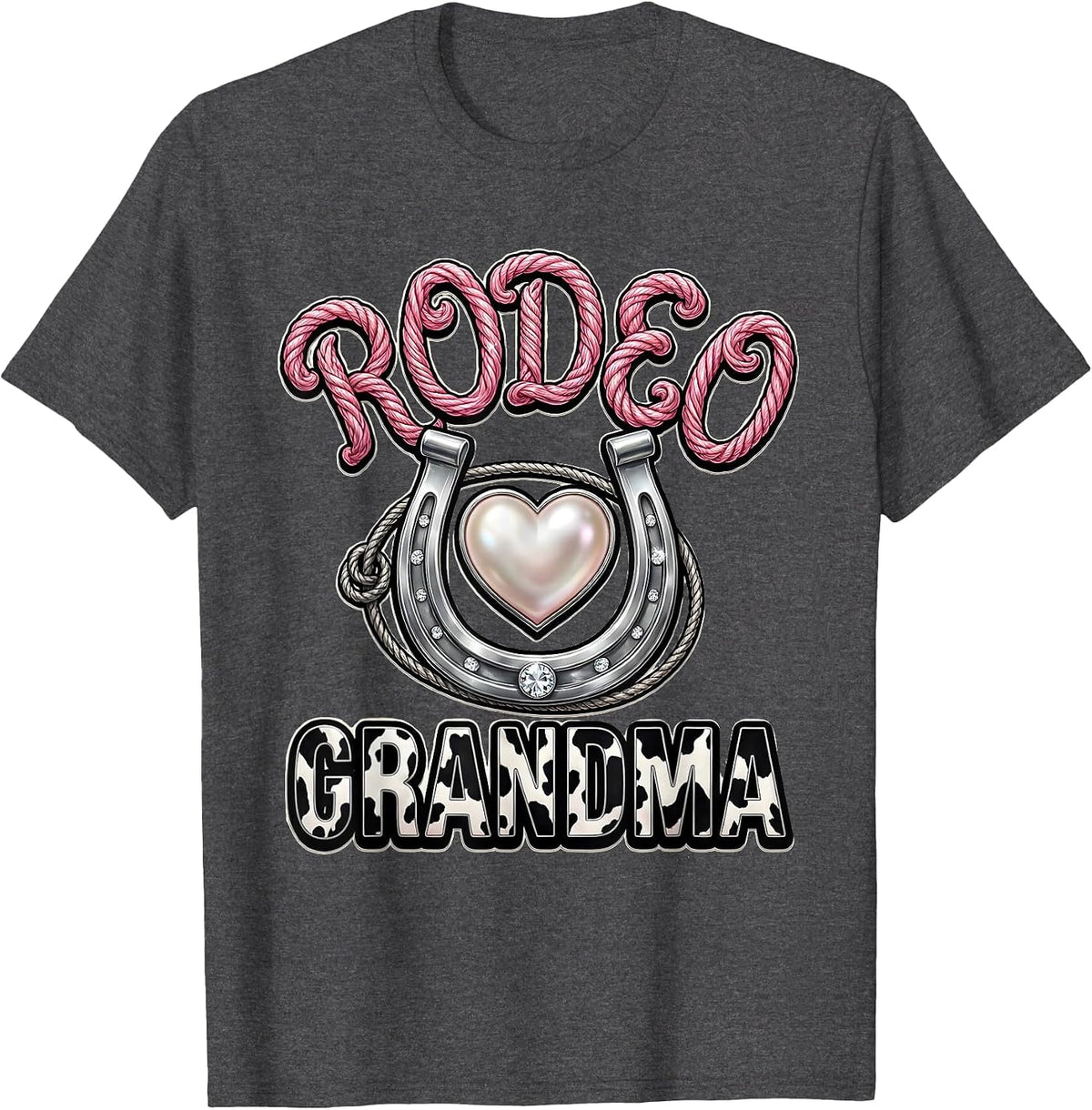 Men's Rodeo Grandma Cowgirl Glam Birthday Party Family Role T-Shirt - Dark Heather Grey