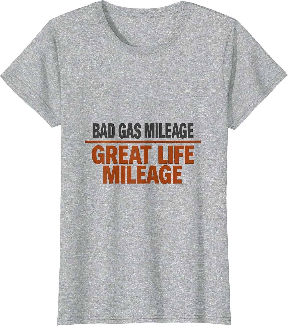 Bad Gas Mileage, Great Life Mileage Vintage Van Life Retro T-Shirt - Heather Grey