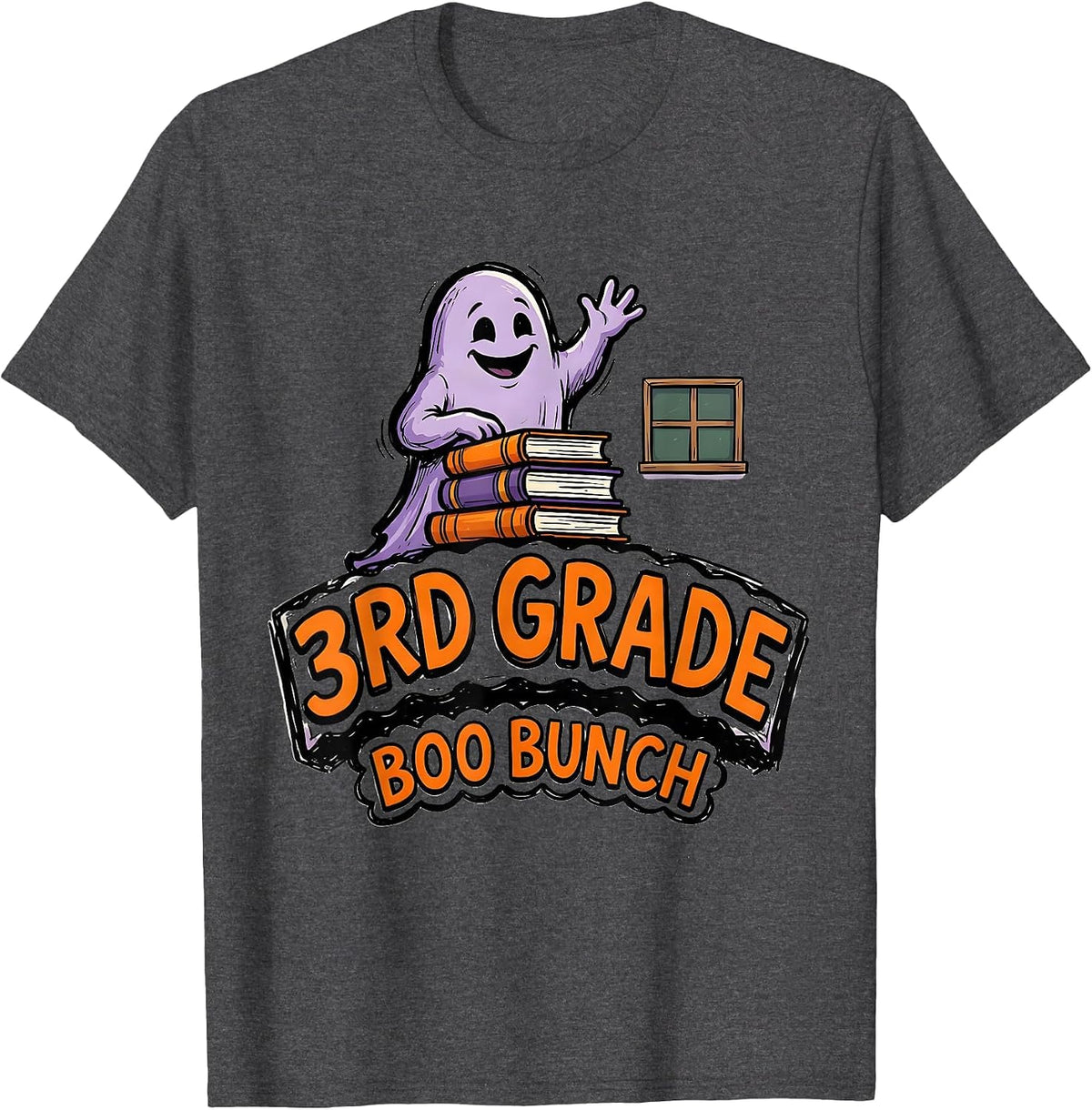 3rd Grade Boo Bunch Spooky Third Grade Halloween Teacher T-Shirt - Dark Heather Grey