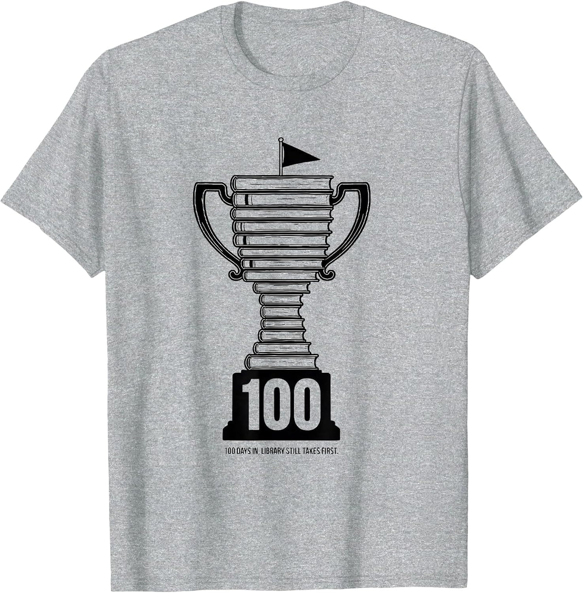 Men's 100 Days In Library Still Takes First Reading Teacher 100th T-Shirt - Heather Grey