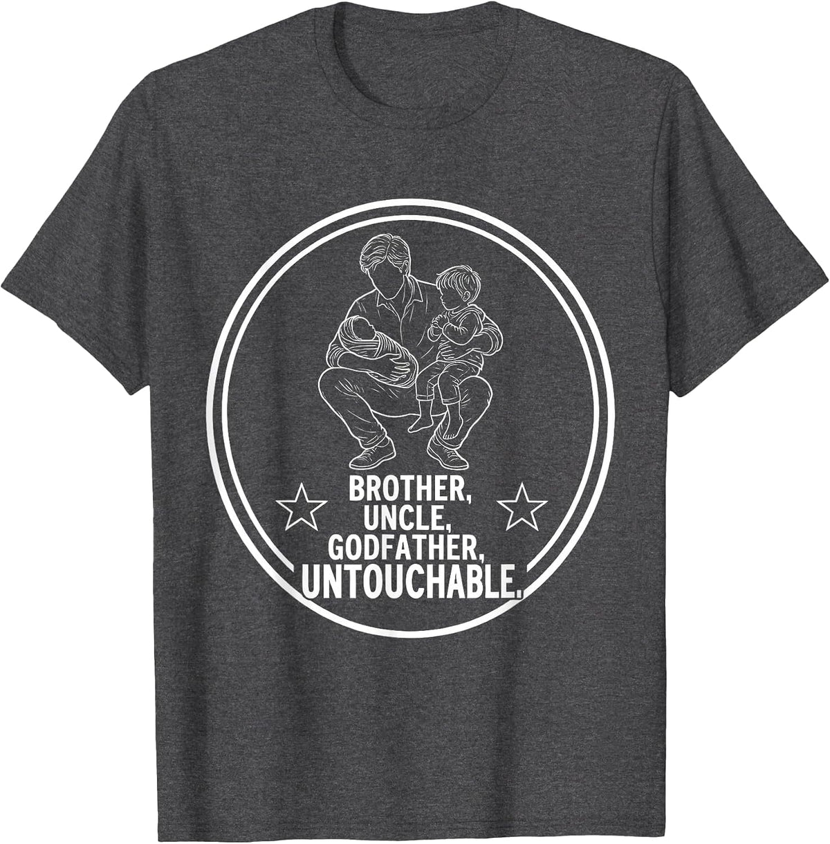 Men's Brother Uncle Godfather Untouchable Cool Uncle T-Shirt - Dark Heather Grey