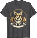 Men's Corgi Seal Emblem Corgi Lover Dog Owner Humor T-Shirt - Dark Heather Grey