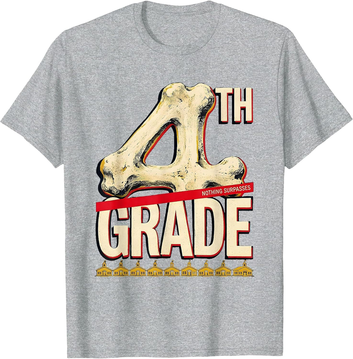 Men's Nothing Surpasses 4th Grade Funny Teacher Back To School T-Shirt - Heather Grey