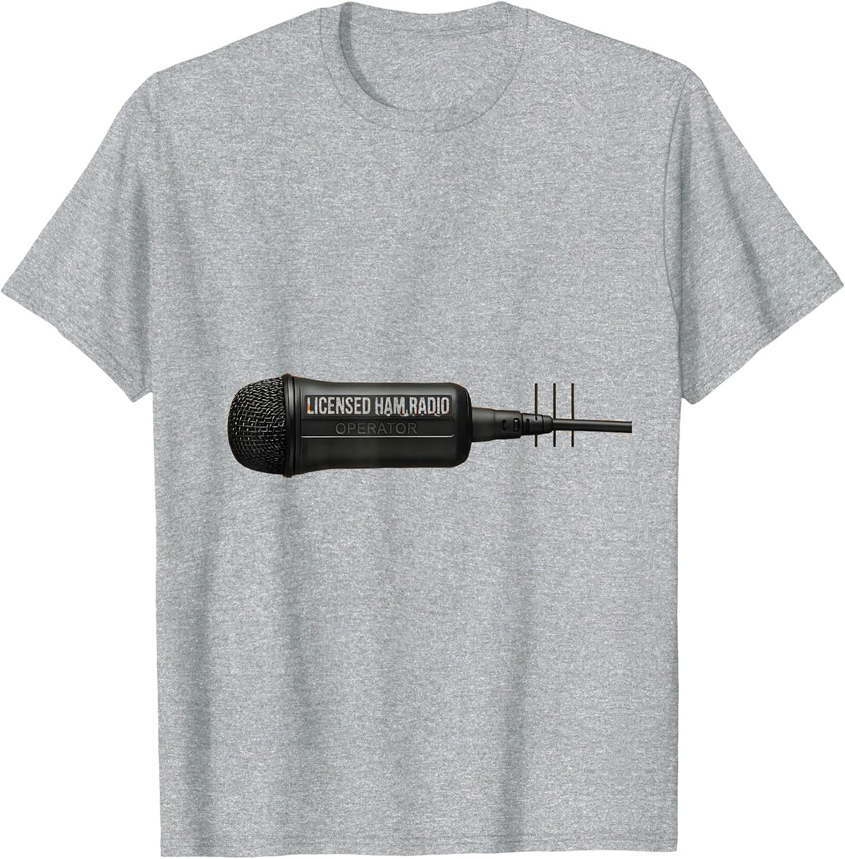 Men's Licensed Ham Radio Operator Minimalist Hobbyist Pride T-Shirt - Heather Grey