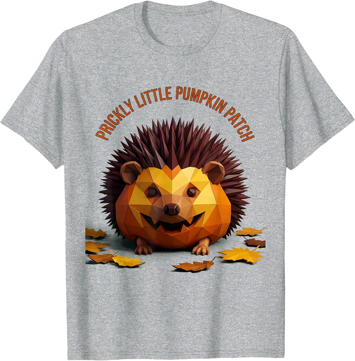Men's Prickly Little Pumpkin Patch Halloween Hedgehog T-Shirt - Heather Grey