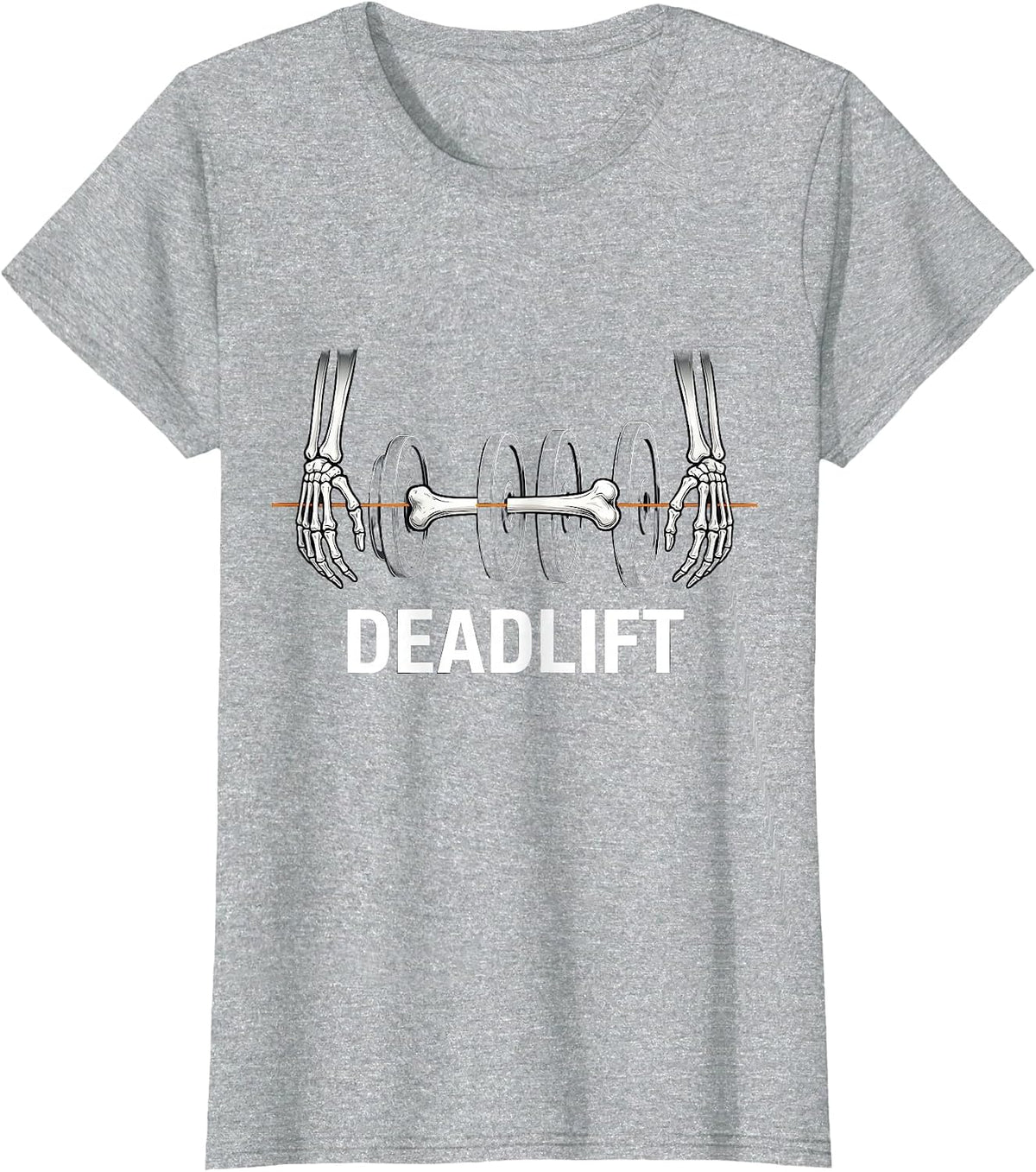 Deadlift Funny Halloween Skeleton Weight Lifting Workout T-Shirt - Heather Grey