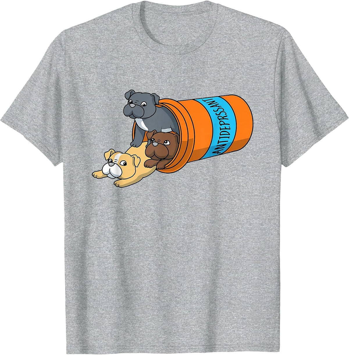 Antidepressant Pitbull T-Shirt - Heather Grey