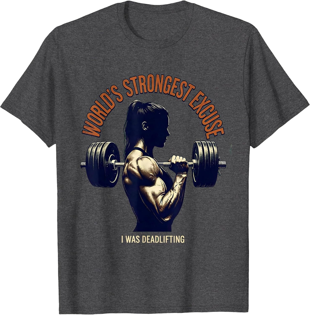 World's Strongest Excuse I Was Deadlifting Vintage T-Shirt - Dark Heather Grey