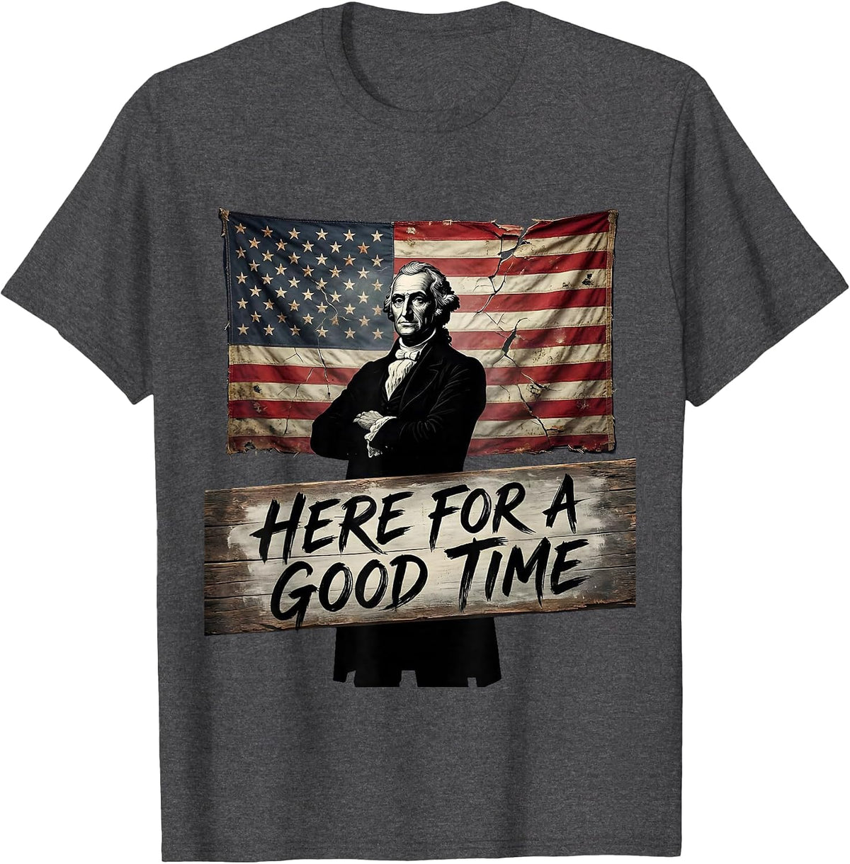 Here For A Good Time Substitute Teacher Design T-Shirt - Dark Heather Grey