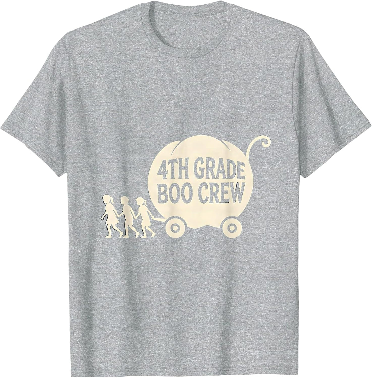 Men's 4th Grade Boo Crew Funny Fourth Grade Teacher Halloween T-Shirt - Heather Grey