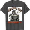 Men's Impossible Odds Build Character Funny Sarcastic Dad Joke T-Shirt - Dark Heather Grey