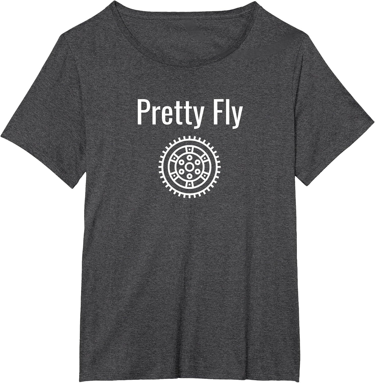 Funny Car Quote - Pretty Fly | Flywheel Race Car T-Shirt - Dark Heather Grey