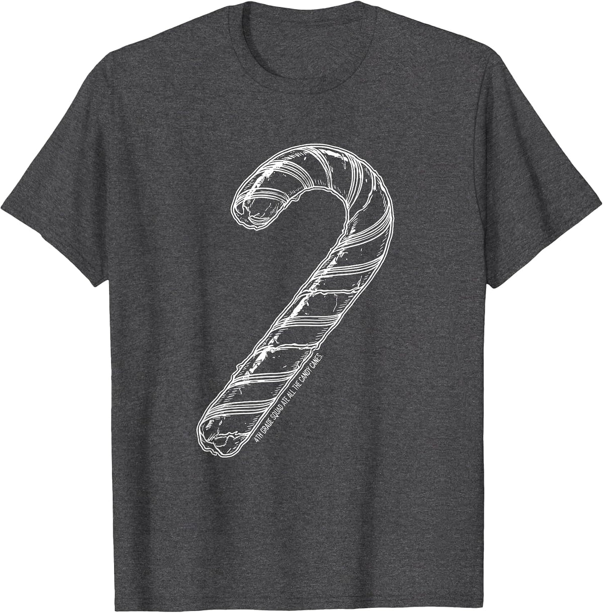 4th Grade Squad Ate All The Candy Canes Teacher Humor T-Shirt - Dark Heather Grey