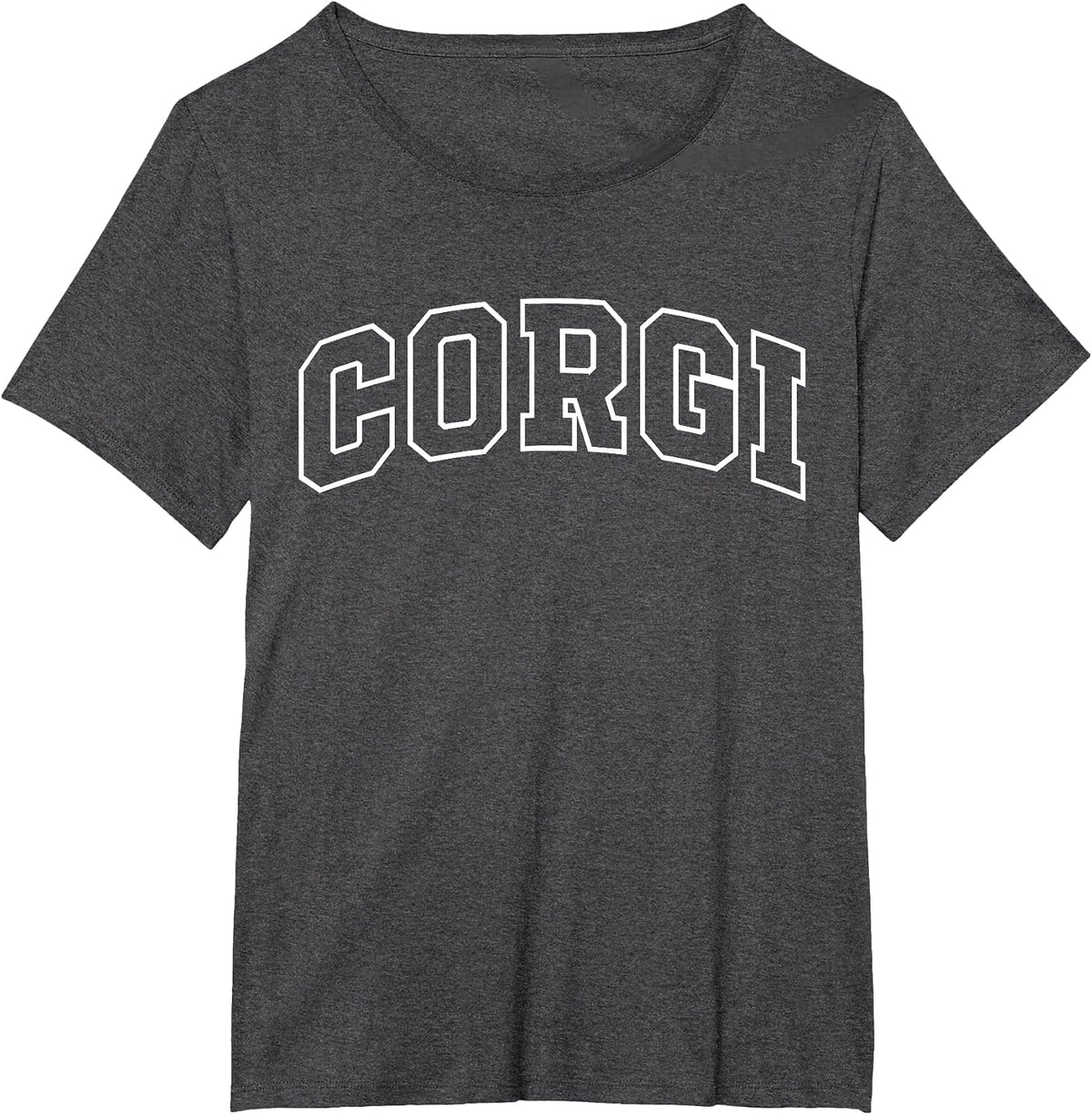 Corgi Funny Athletic Lettering Pet Owner Dog Lover T-Shirt - Dark Heather Grey