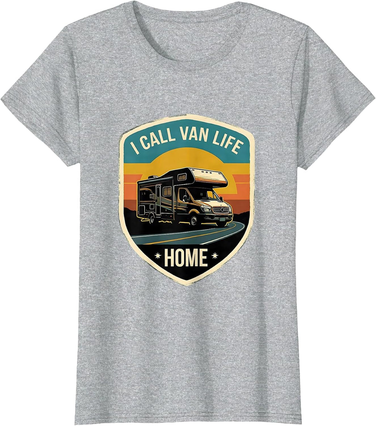 I Call Van Life Home Retro Vintage Van Dwellers Nomads Pride T-Shirt - Heather Grey